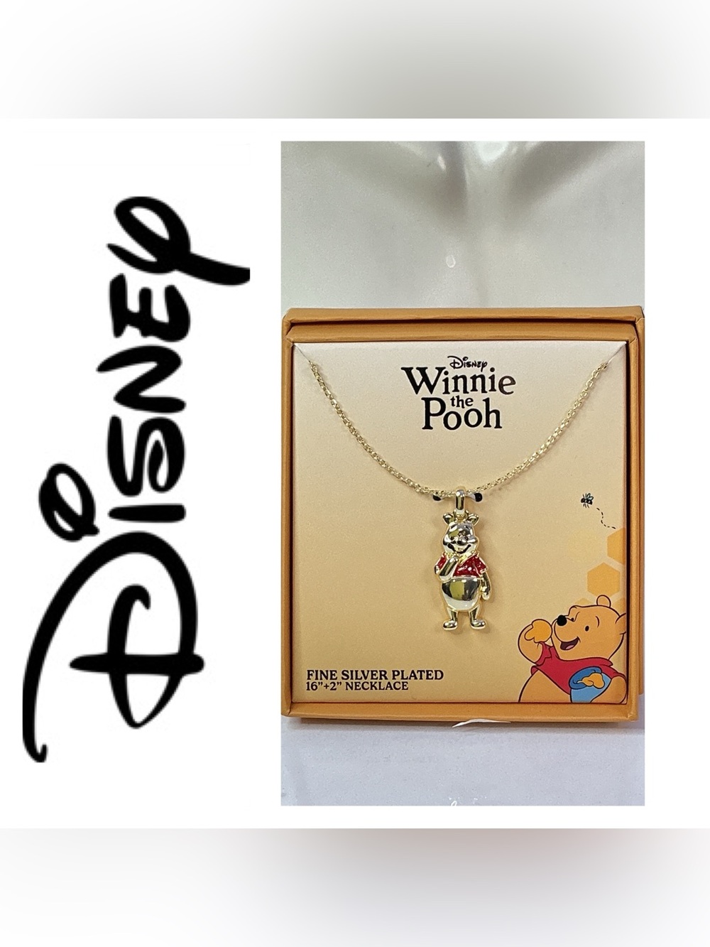 🌟🌟 Disney Winnie the Pooh Silver Plated Pendant Necklace